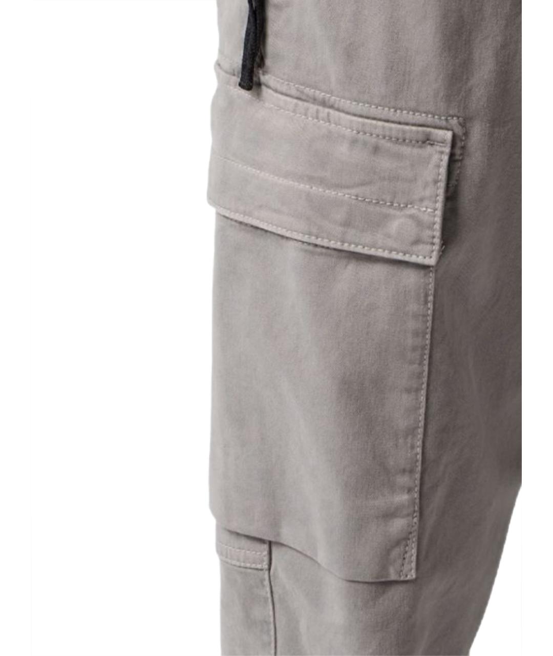 STONE ISLAND Серые хлопковые повседневные брюки, фото 2