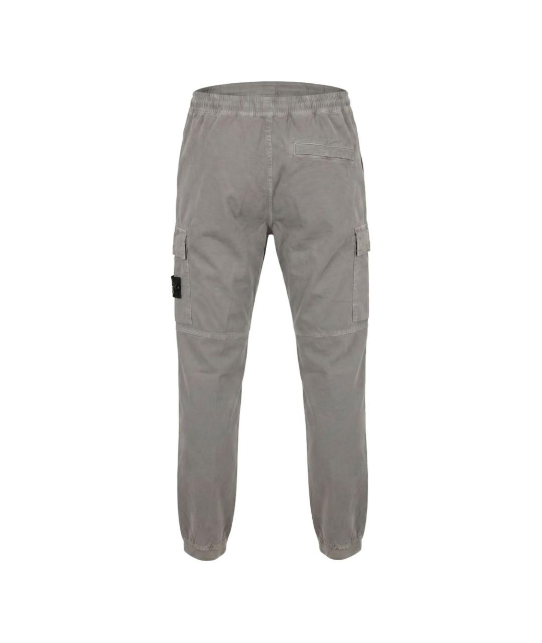 STONE ISLAND Серые хлопковые повседневные брюки, фото 3
