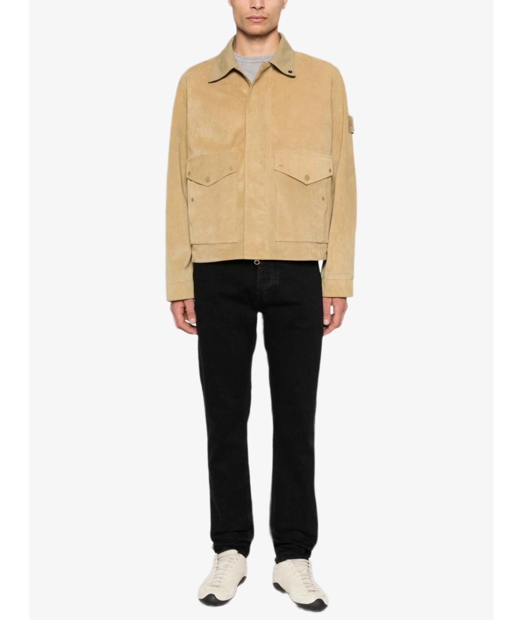 STONE ISLAND Черные хлопковые прямые джинсы, фото 3