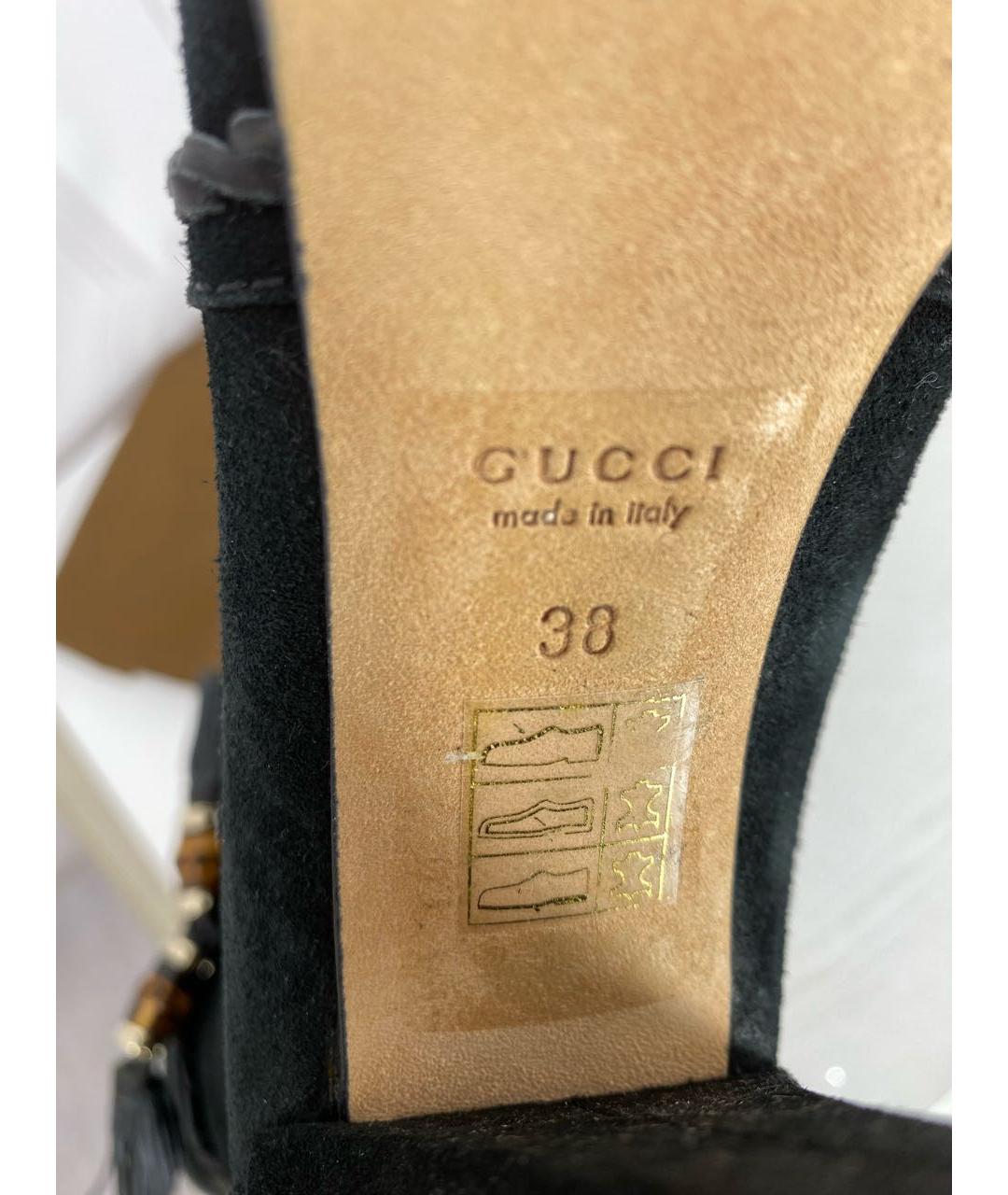 GUCCI Черные замшевые сапоги, фото 6