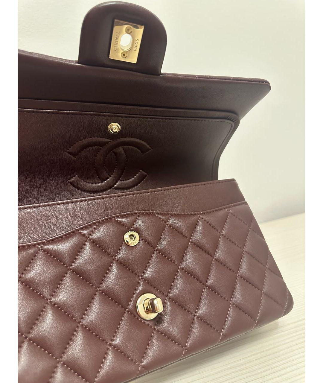 CHANEL Бордовая кожаная сумка через плечо, фото 5
