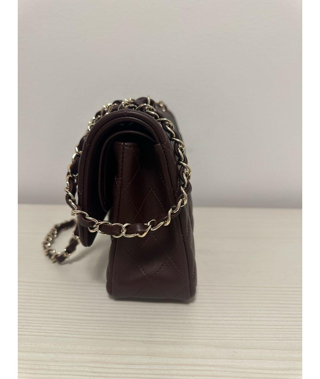 CHANEL Бордовая кожаная сумка через плечо, фото 3