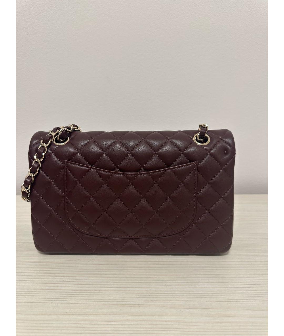 CHANEL Бордовая кожаная сумка через плечо, фото 4