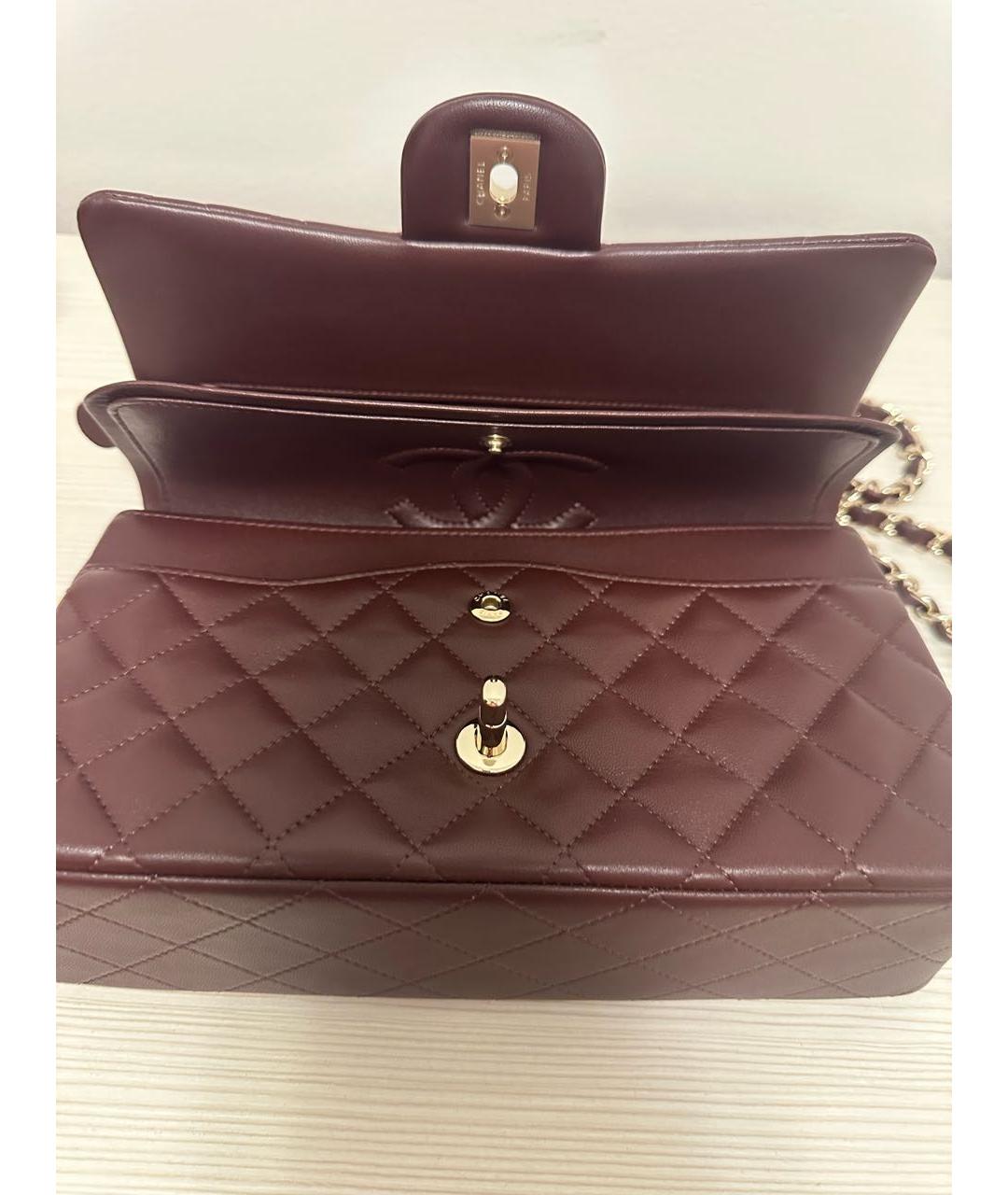 CHANEL Бордовая кожаная сумка через плечо, фото 2