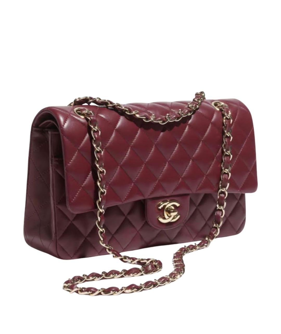 CHANEL Бордовая кожаная сумка через плечо, фото 1
