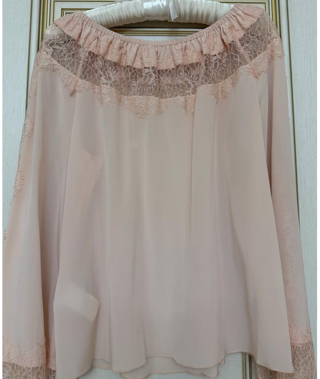BLUMARINE Розовая шелковая блузы, фото 5
