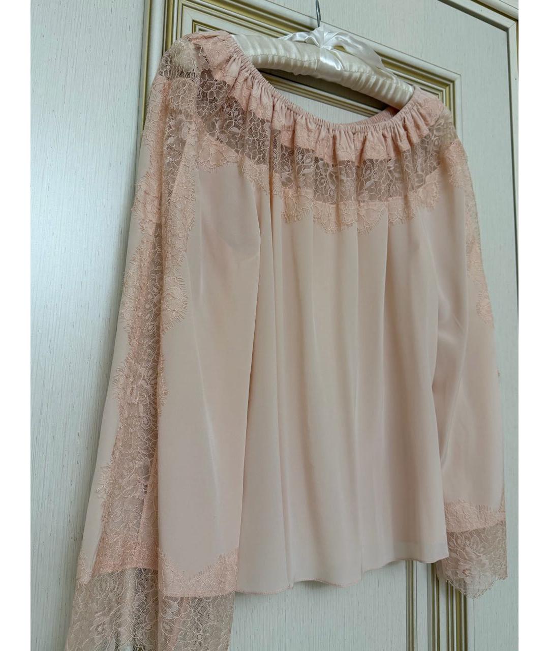 BLUMARINE Розовая шелковая блузы, фото 4
