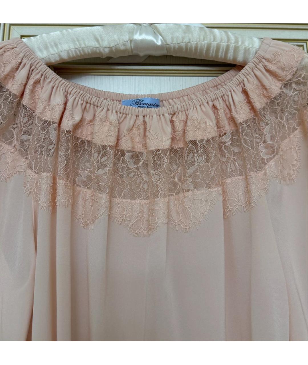 BLUMARINE Розовая шелковая блузы, фото 3