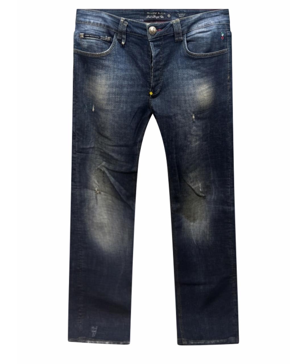 PHILIPP PLEIN Синие хлопковые джинсы скинни, фото 1
