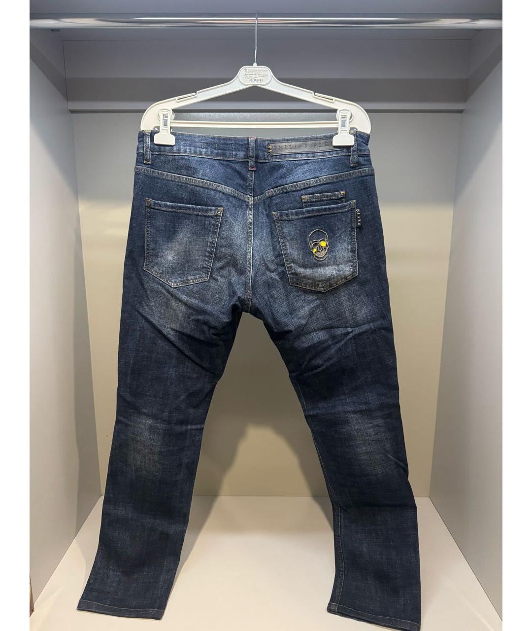 PHILIPP PLEIN Синие хлопковые джинсы скинни, фото 2