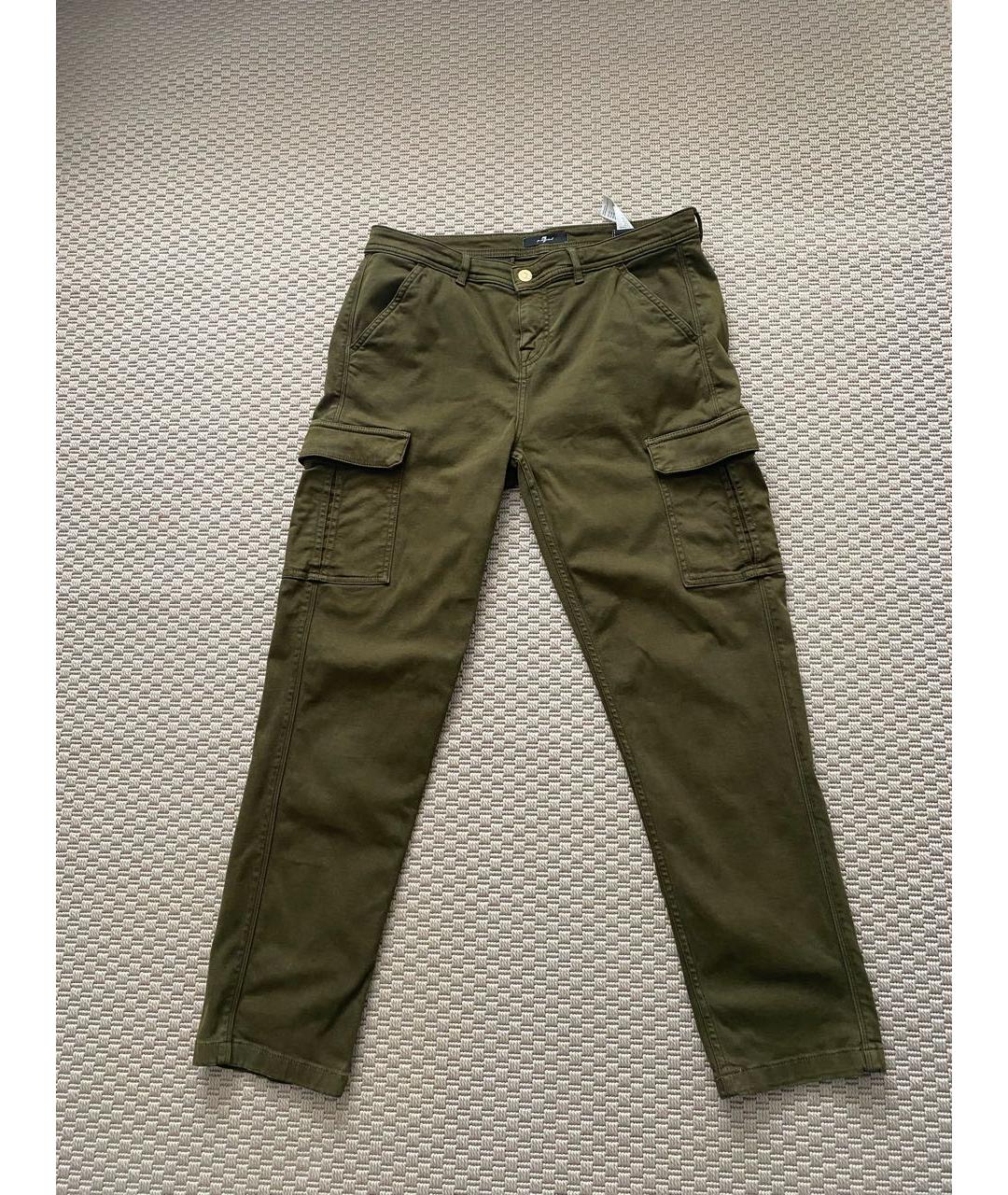 7 FOR ALL MANKIND Хаки хлопковые джинсы слим, фото 6