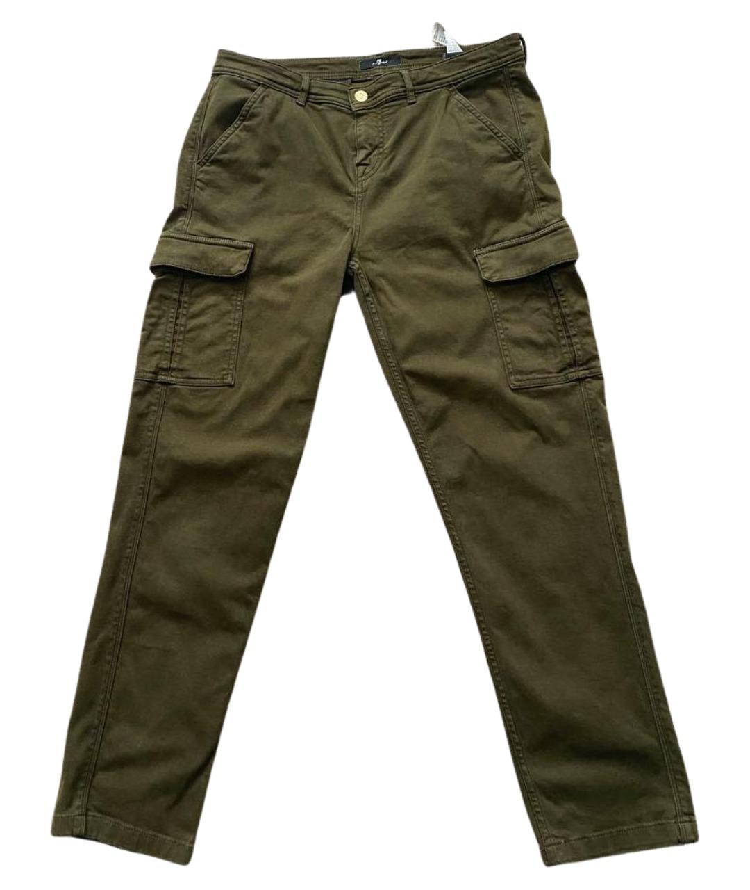 7 FOR ALL MANKIND Хаки хлопковые джинсы слим, фото 1
