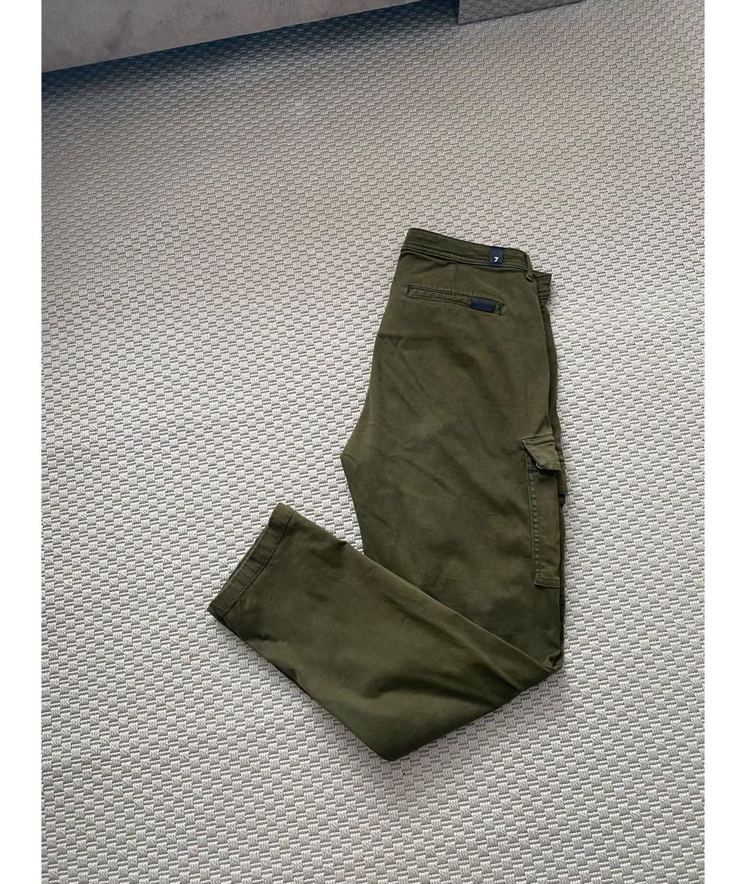 7 FOR ALL MANKIND Хаки хлопковые джинсы слим, фото 2