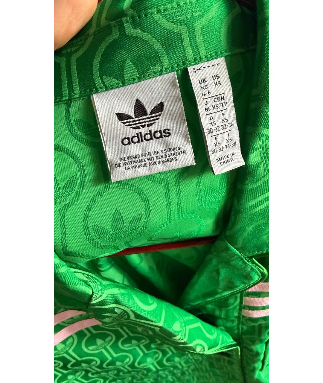 ADIDAS Зеленый полиэстеровый костюм с брюками, фото 2