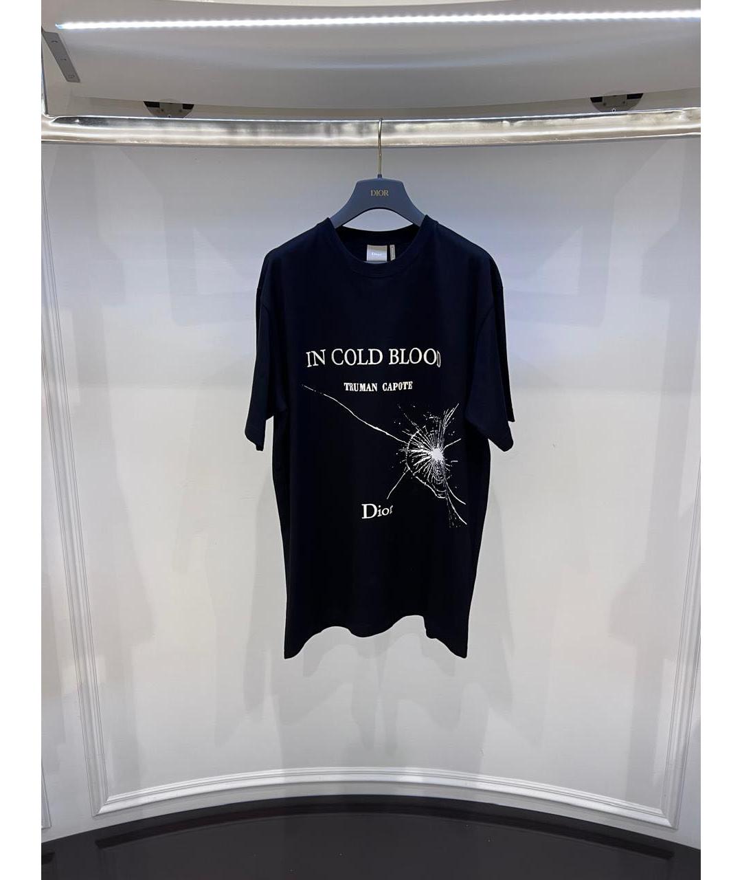 CHRISTIAN DIOR Черная хлопковая футболка, фото 3