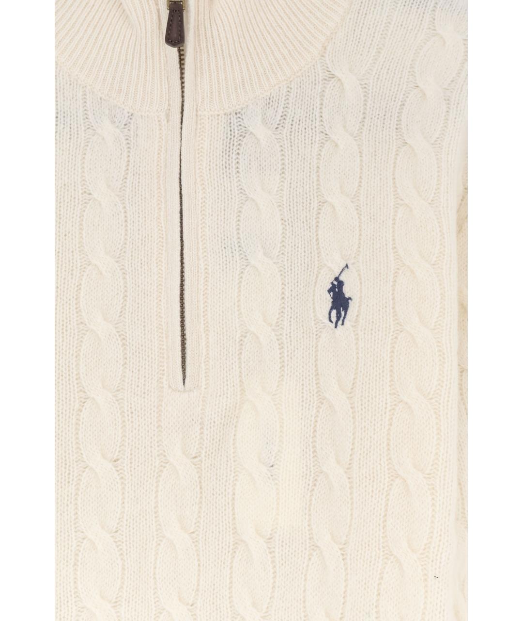 POLO RALPH LAUREN Бежевый шерстяной джемпер / свитер, фото 3