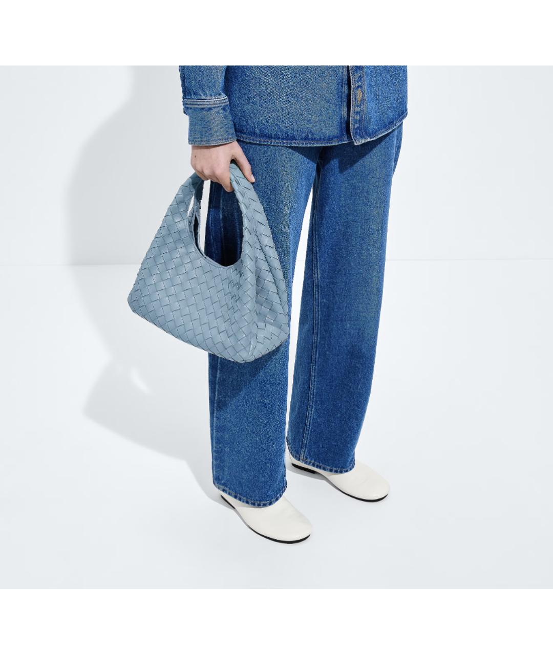 BOTTEGA VENETA Голубая кожаная сумка тоут, фото 5