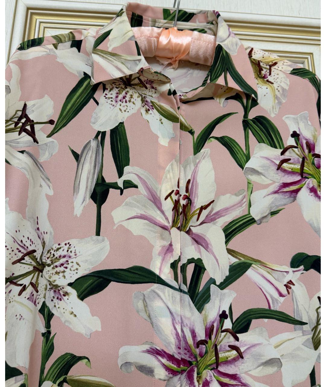 DOLCE&GABBANA Розовая шелковая рубашка, фото 3