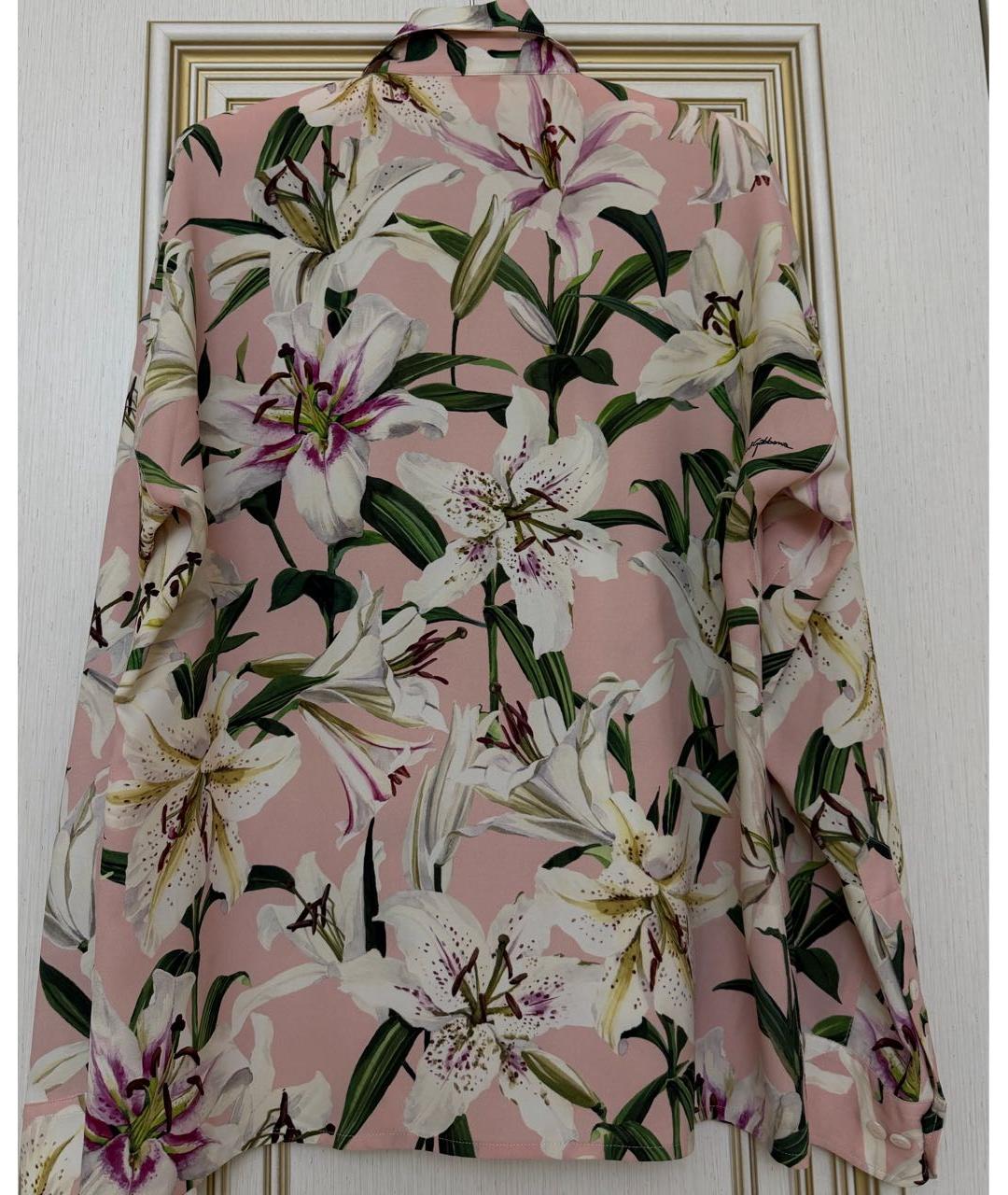 DOLCE&GABBANA Розовая шелковая рубашка, фото 2