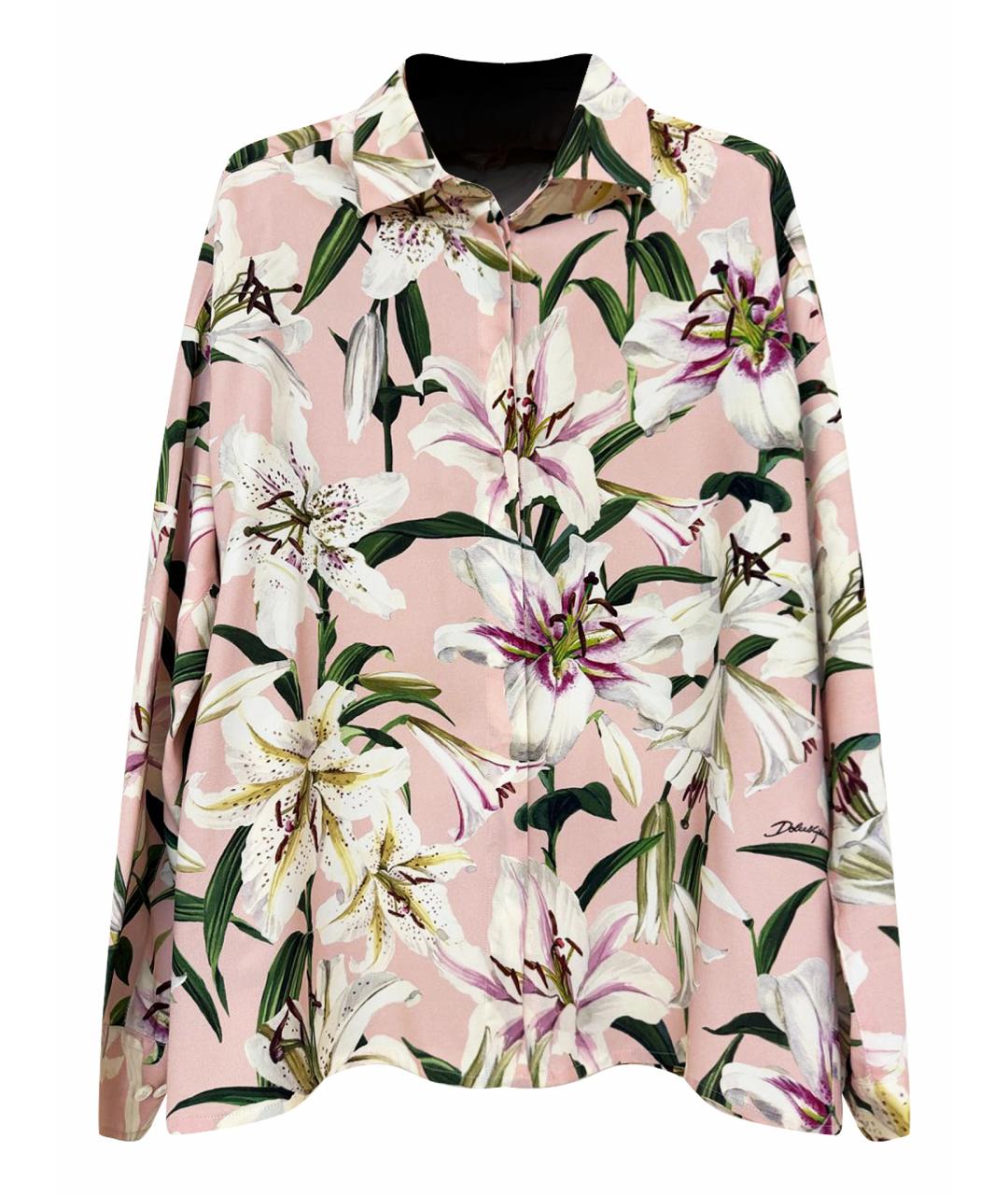 DOLCE&GABBANA Розовая шелковая рубашка, фото 1