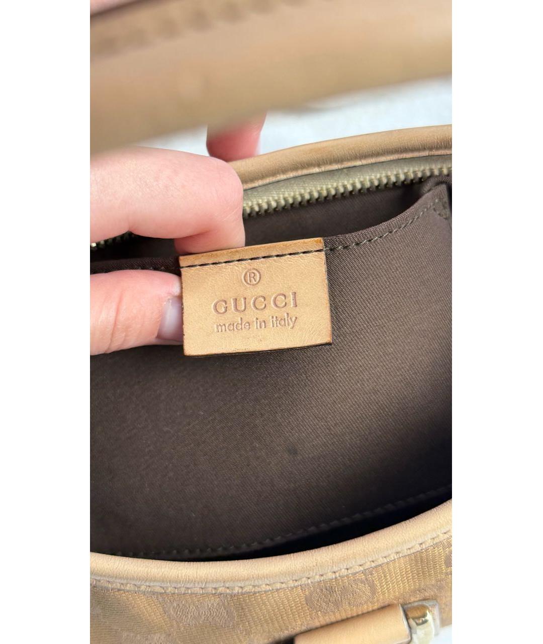 GUCCI Розовая тканевая сумка с короткими ручками, фото 4
