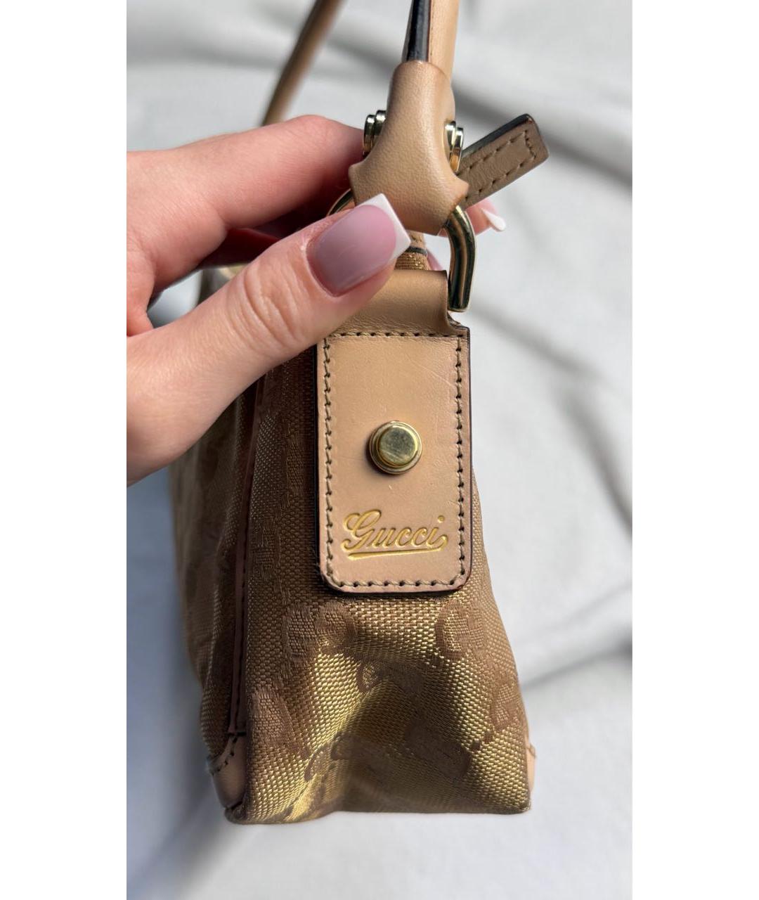 GUCCI Розовая тканевая сумка с короткими ручками, фото 8