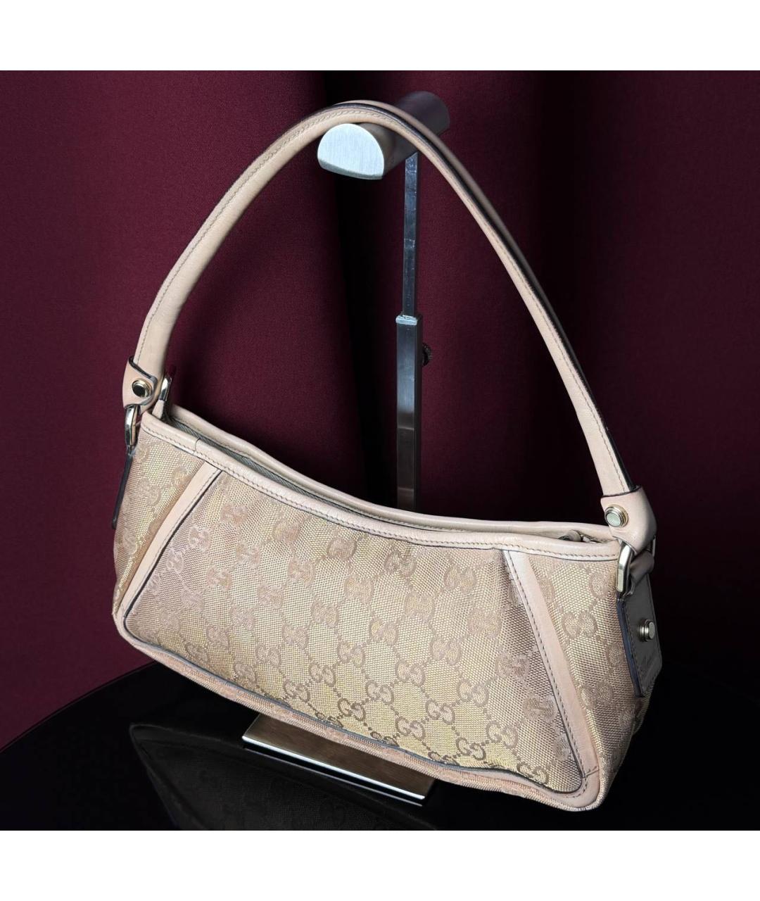 GUCCI Розовая тканевая сумка с короткими ручками, фото 3