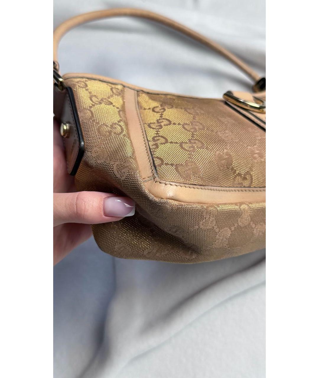 GUCCI Розовая тканевая сумка с короткими ручками, фото 7