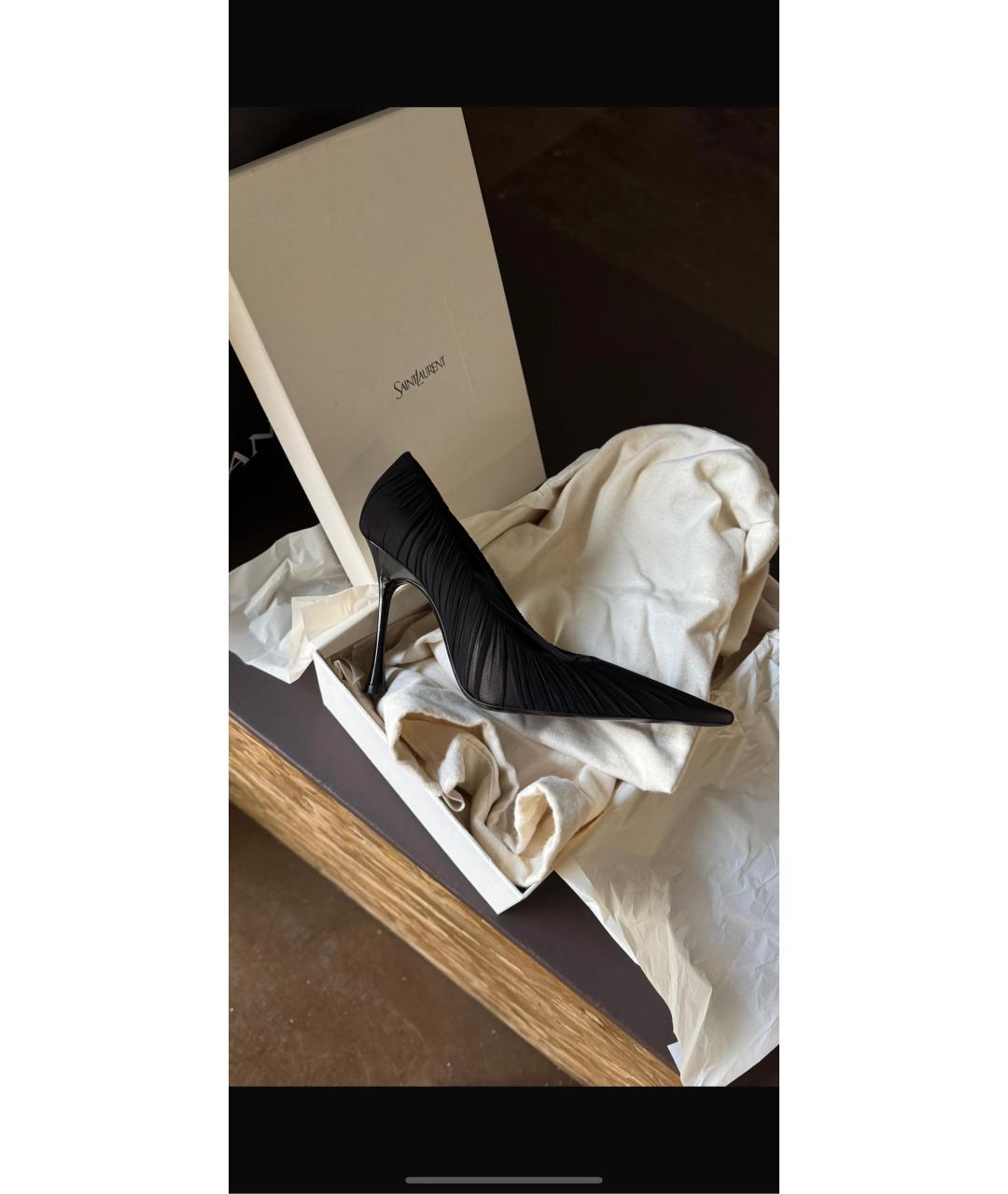 SAINT LAURENT Черные текстильные туфли, фото 2