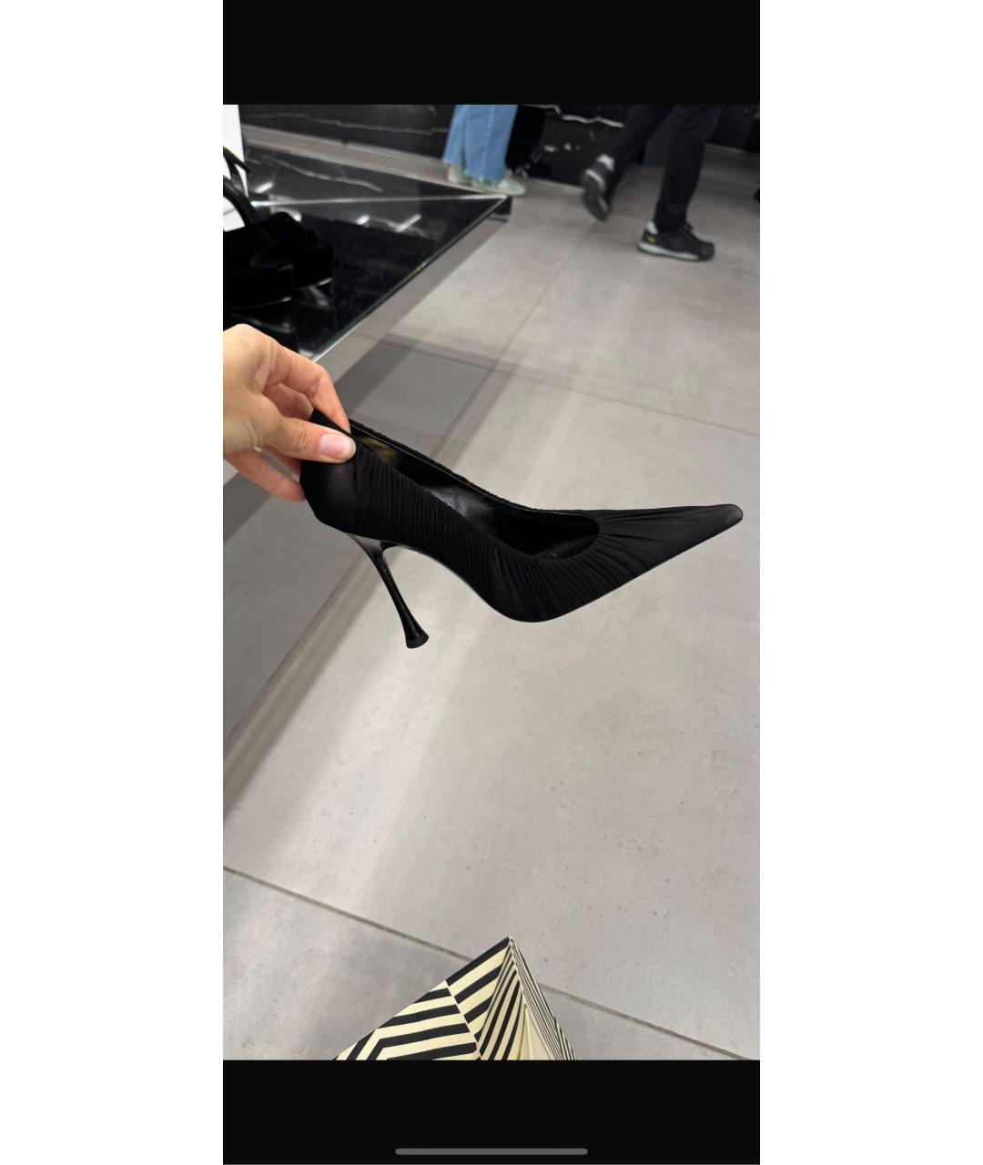 SAINT LAURENT Черные текстильные туфли, фото 5