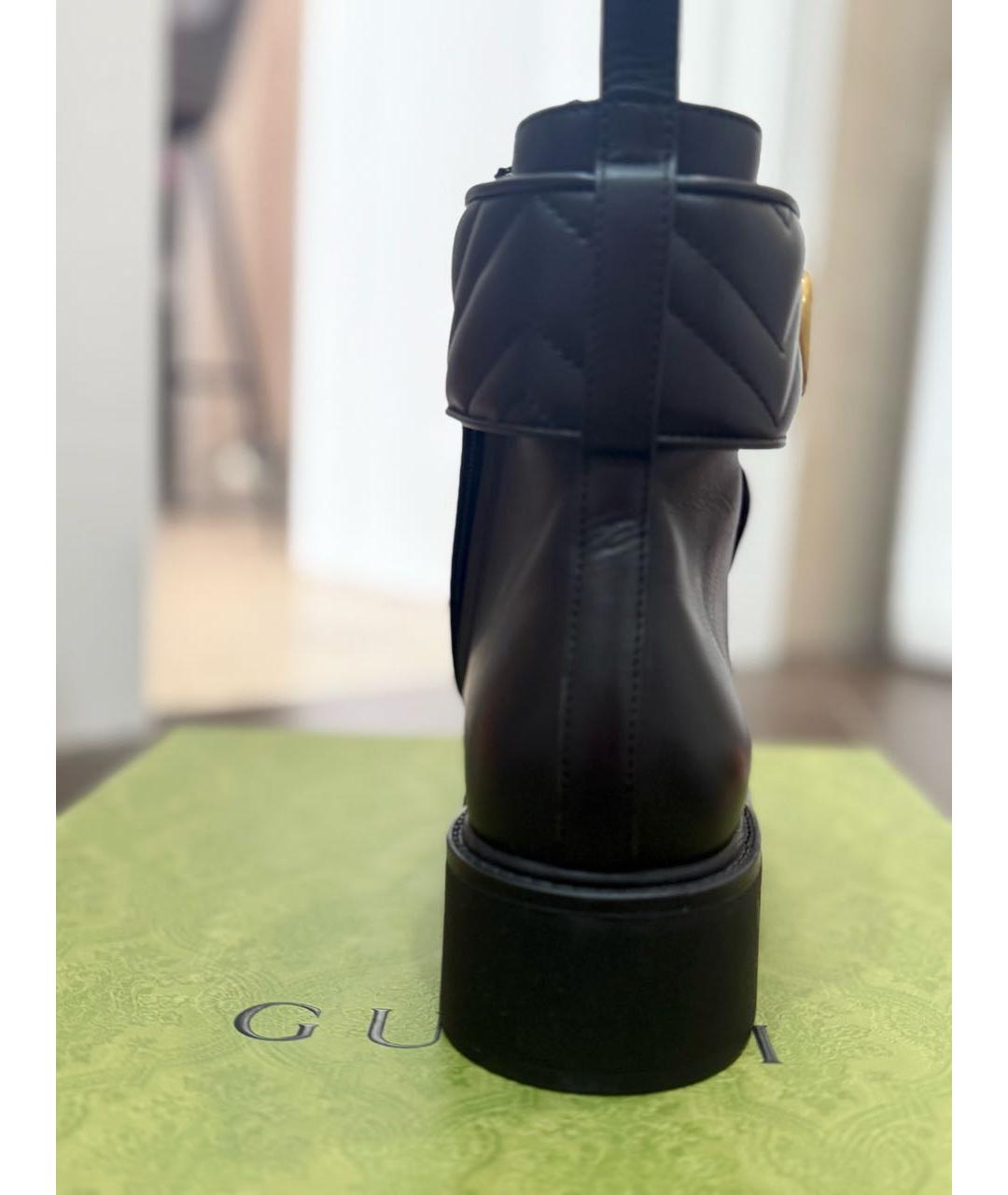 GUCCI Черные кожаные ботинки, фото 4