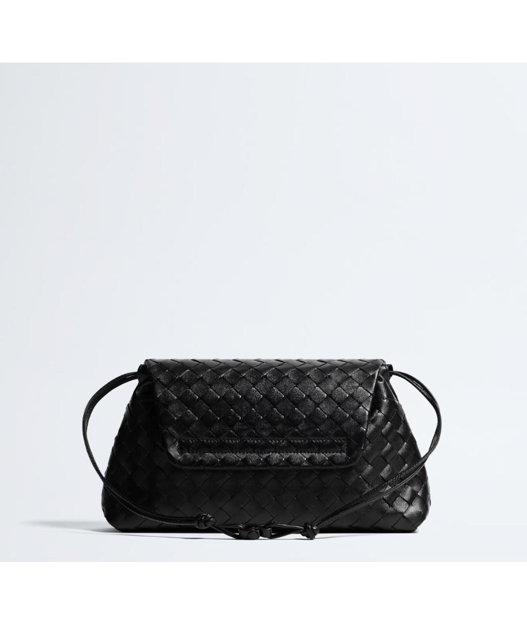 BOTTEGA VENETA Черная кожаная сумка через плечо, фото 3