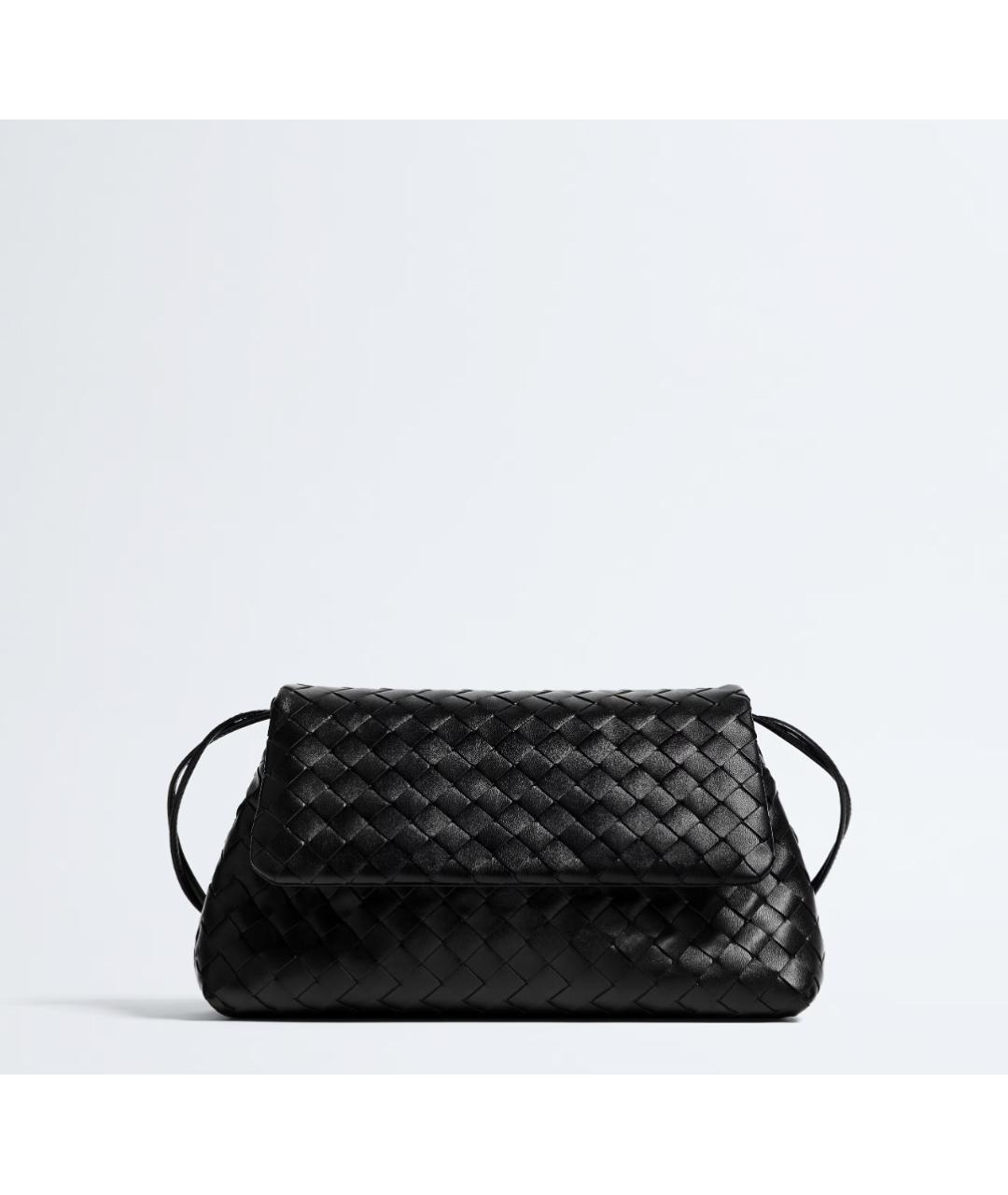BOTTEGA VENETA Черная кожаная сумка через плечо, фото 7