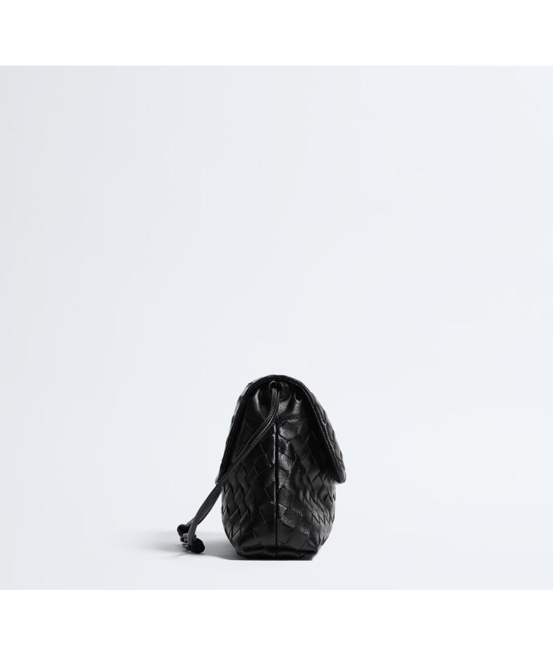 BOTTEGA VENETA Черная кожаная сумка через плечо, фото 4