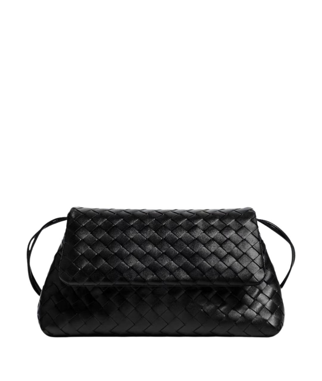 BOTTEGA VENETA Черная кожаная сумка через плечо, фото 1