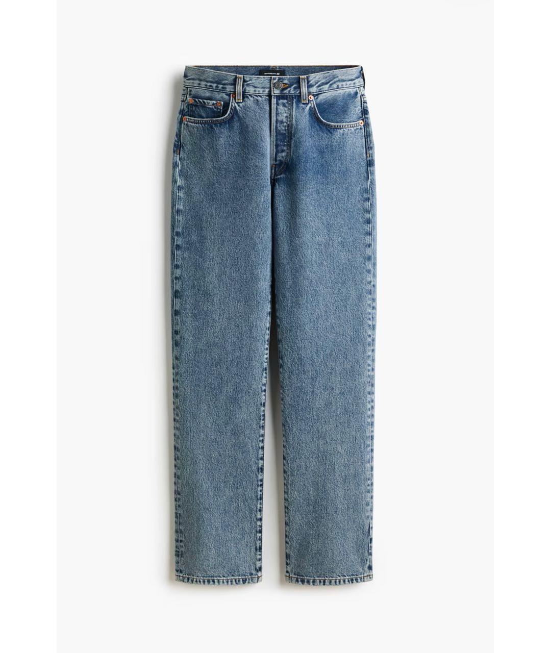 WARDROBE.NYC Синие хлопковые прямые джинсы, фото 7