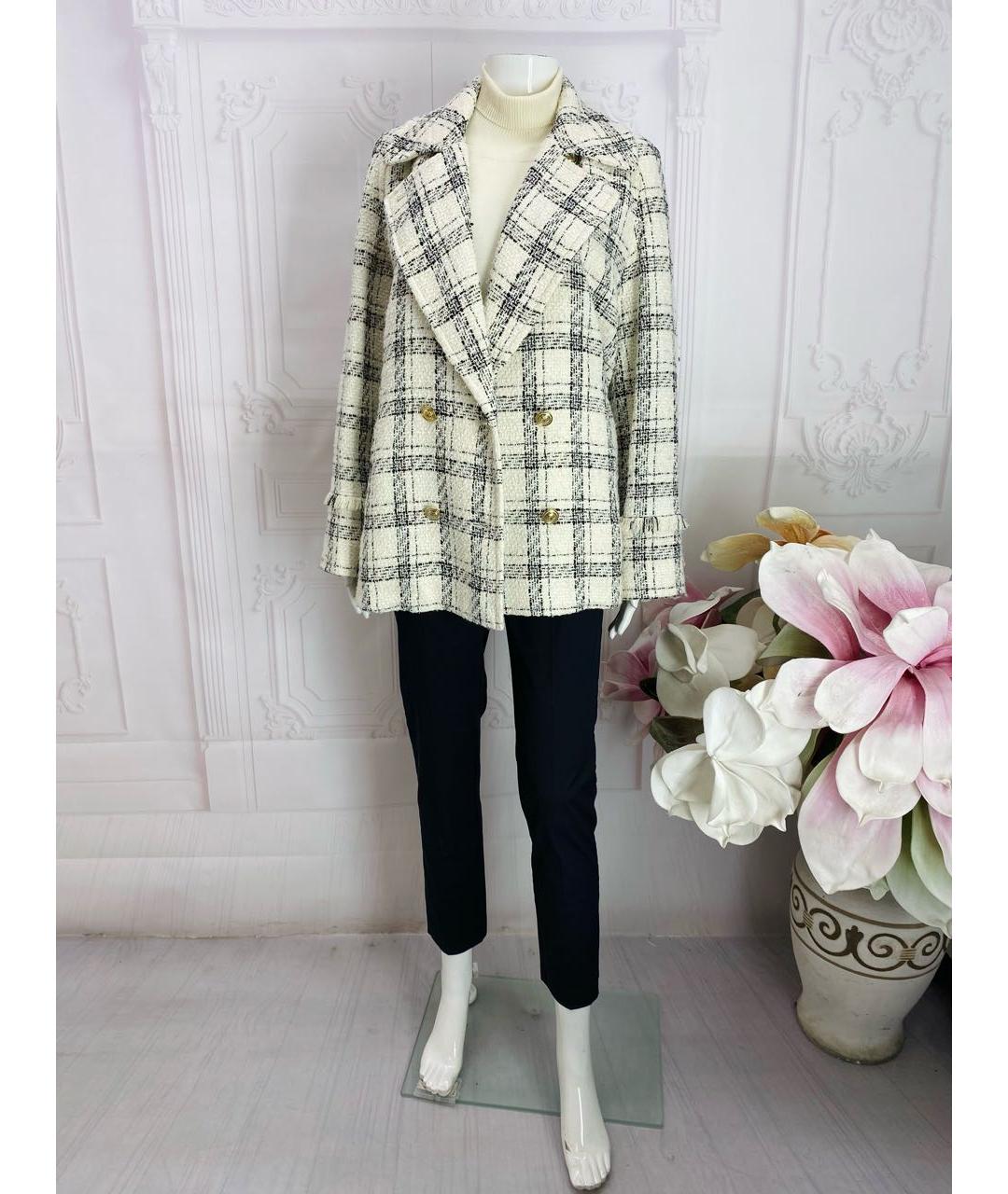 MAX MARA Белое хлопковое пальто, фото 4