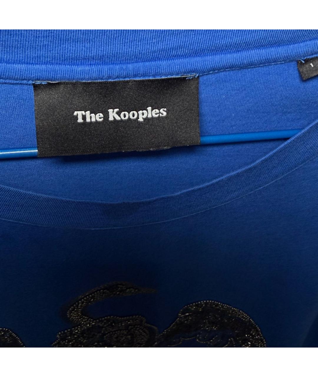 THE KOOPLES Синяя хлопковая футболка, фото 2