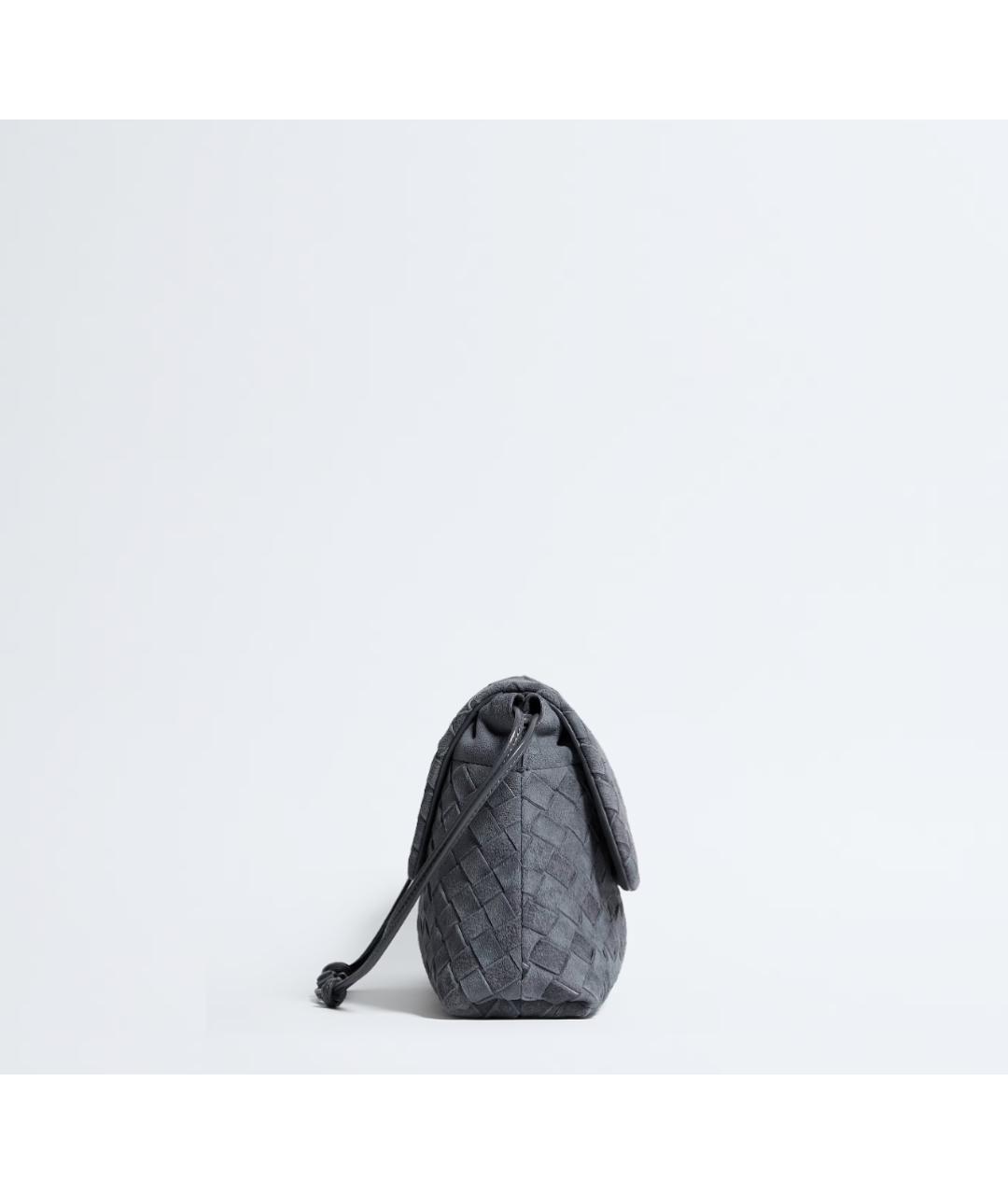 BOTTEGA VENETA Серая кожаная сумка через плечо, фото 4