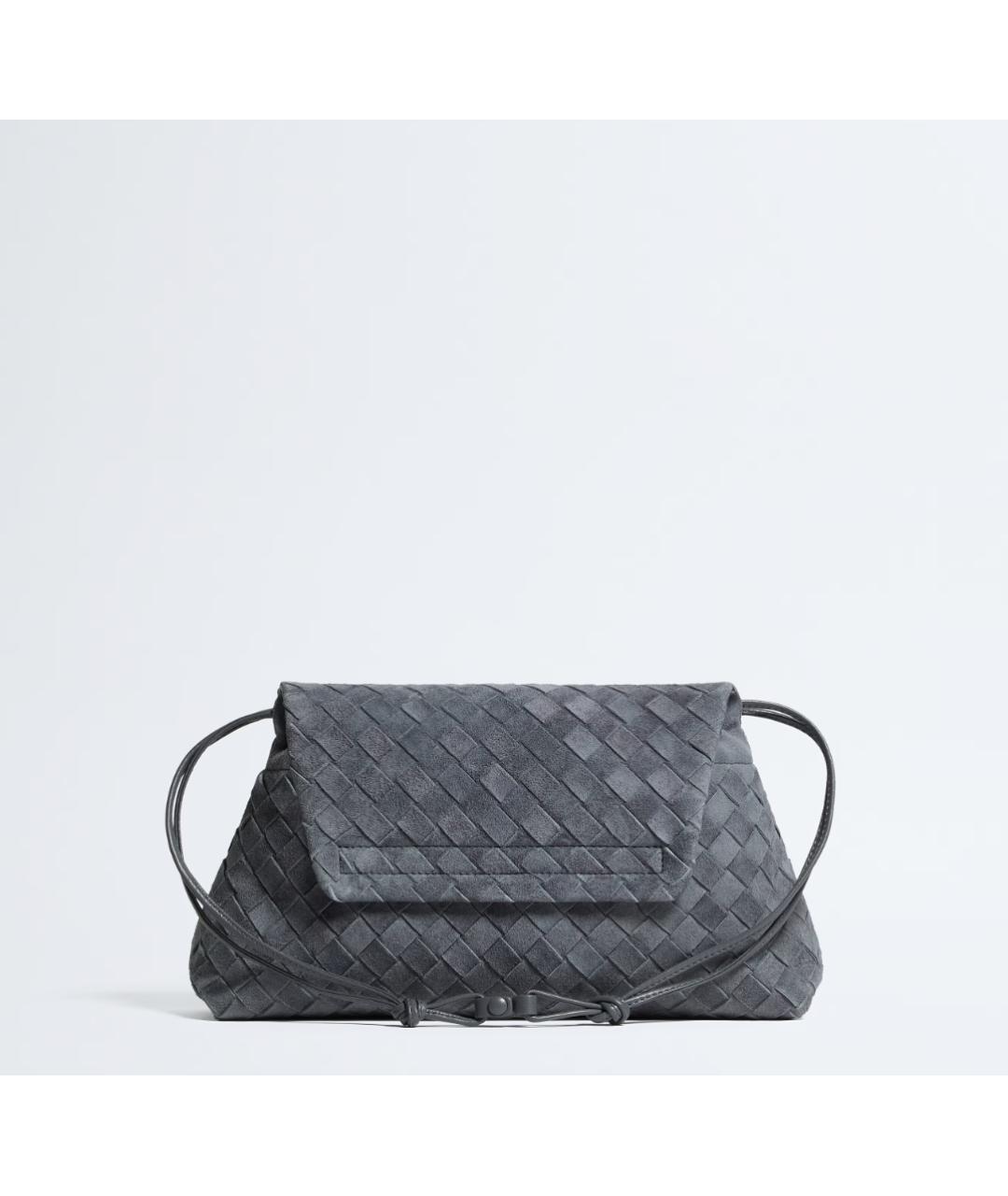 BOTTEGA VENETA Серая кожаная сумка через плечо, фото 3