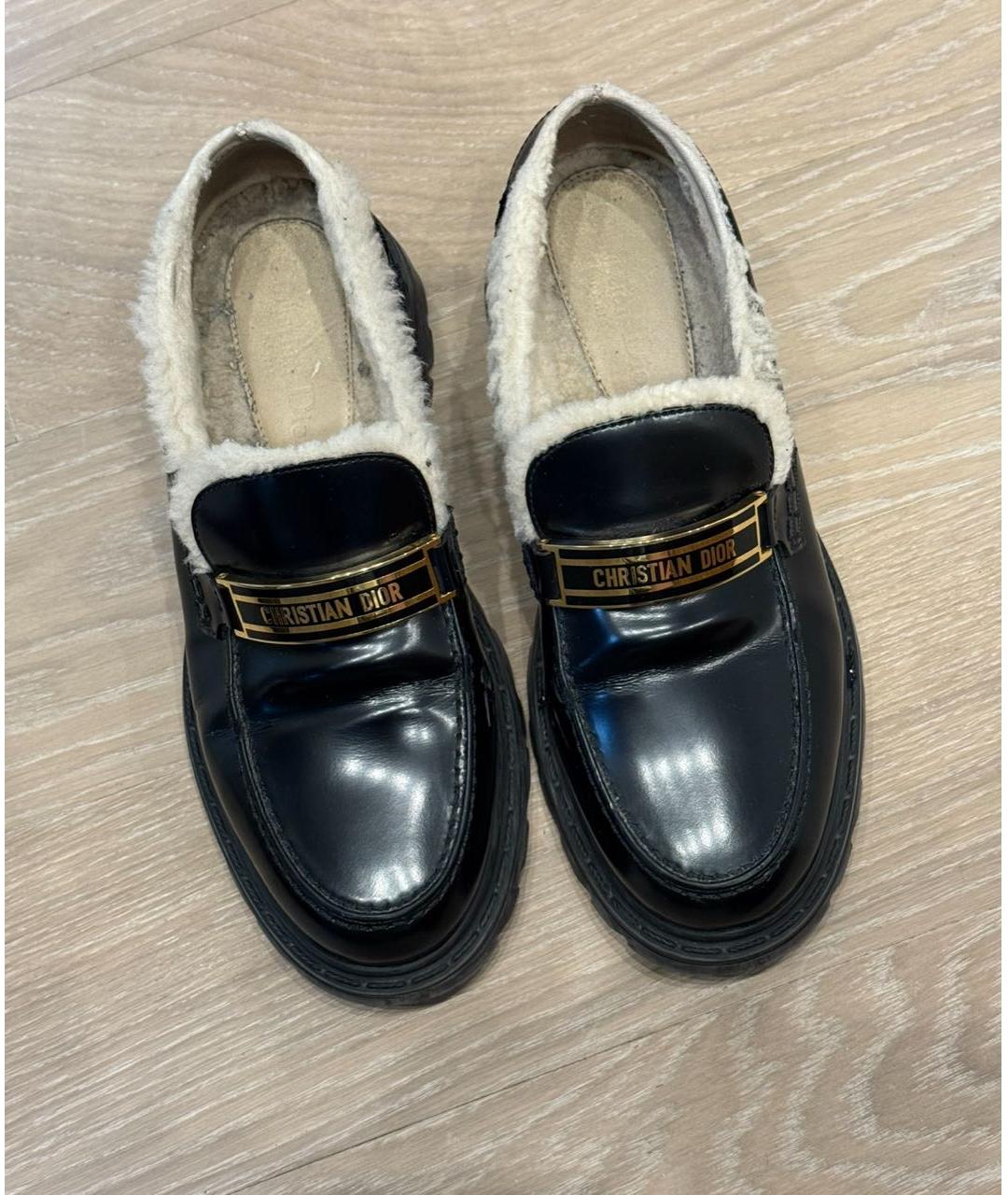 CHRISTIAN DIOR Черные лоферы из лакированной кожи, фото 3