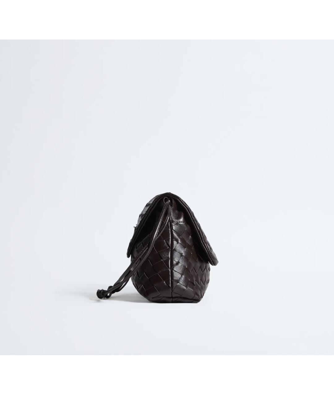 BOTTEGA VENETA Коричневая кожаная сумка через плечо, фото 4