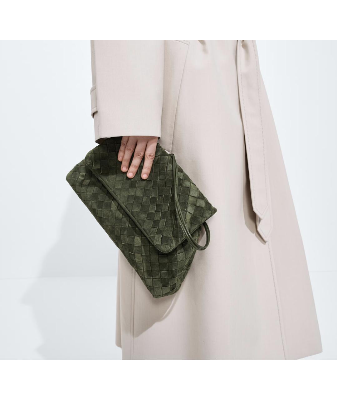 BOTTEGA VENETA Зеленая кожаная сумка через плечо, фото 2