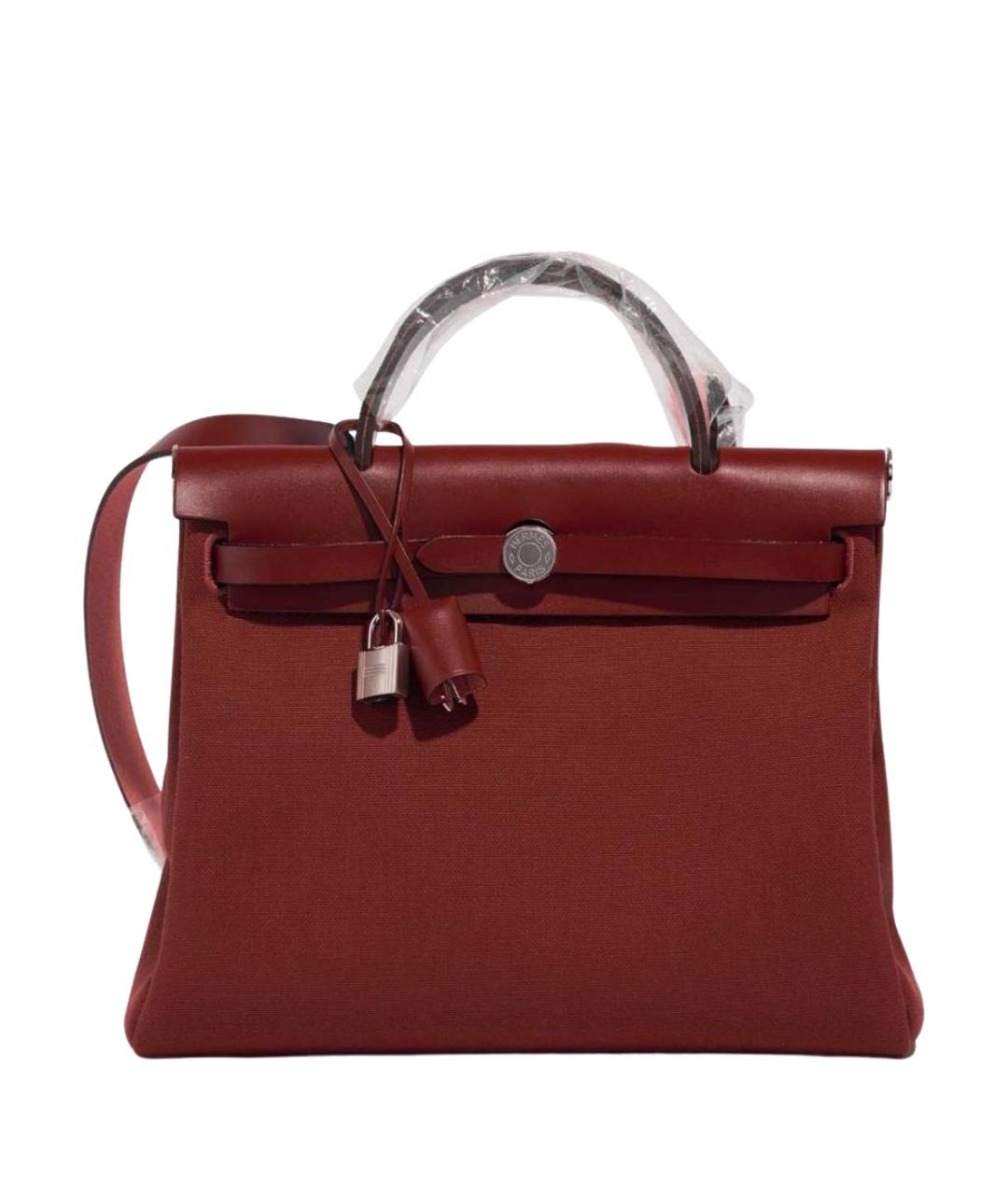 HERMES Бордовая тканевая сумка через плечо, фото 1