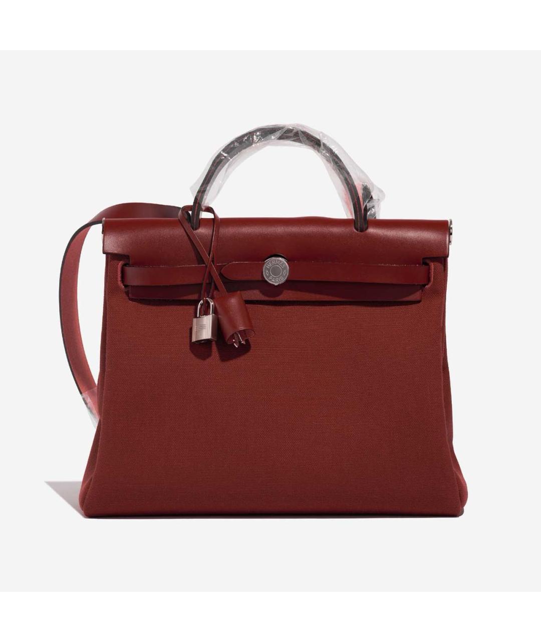 HERMES Бордовая тканевая сумка через плечо, фото 7