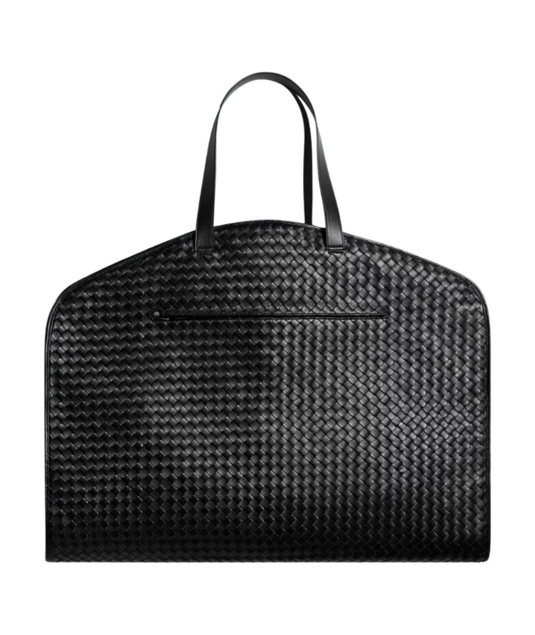BOTTEGA VENETA Черная кожаная дорожная/спортивная сумка, фото 1