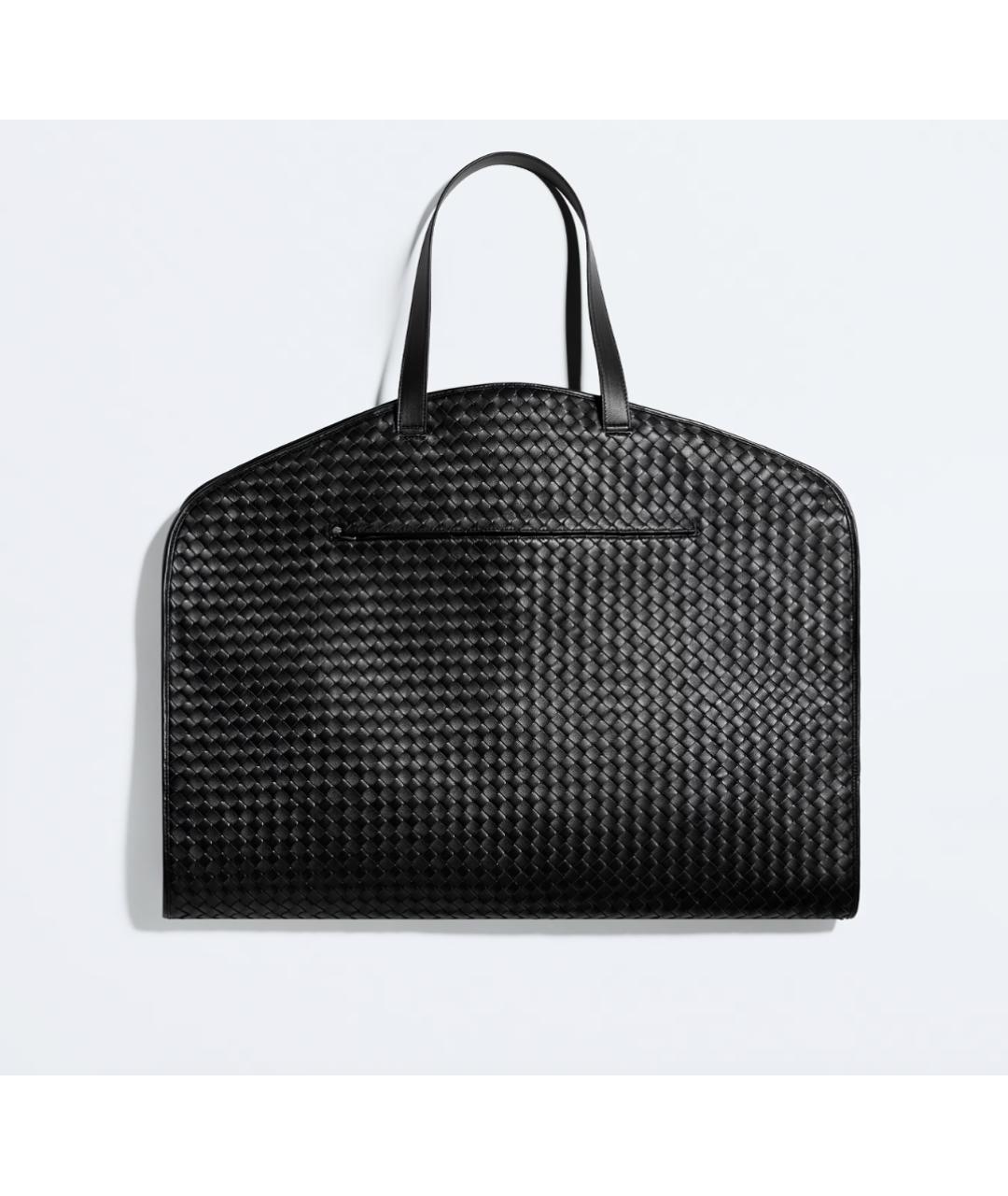 BOTTEGA VENETA Черная кожаная дорожная/спортивная сумка, фото 5