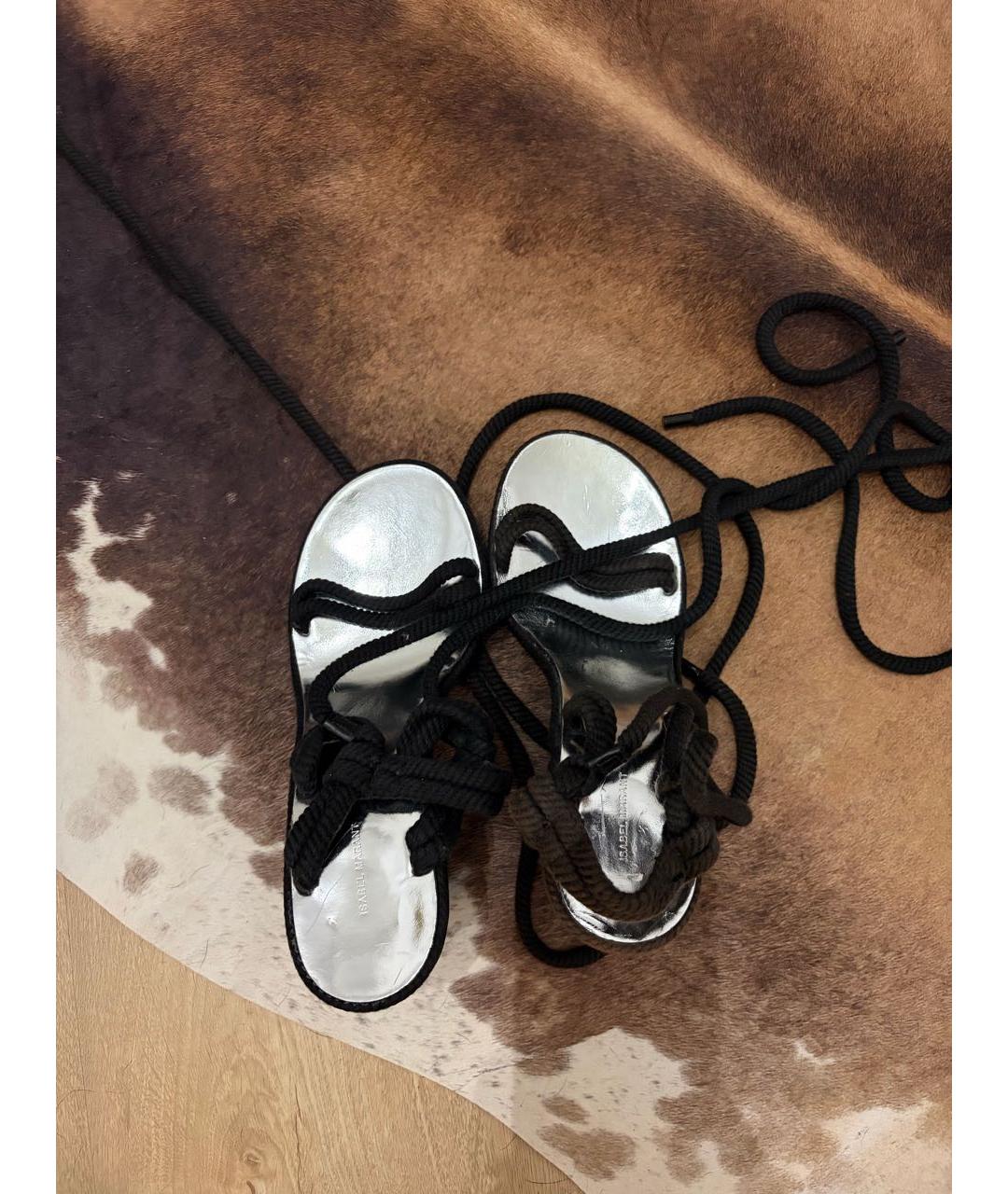 ISABEL MARANT Черные кожаные босоножки, фото 3