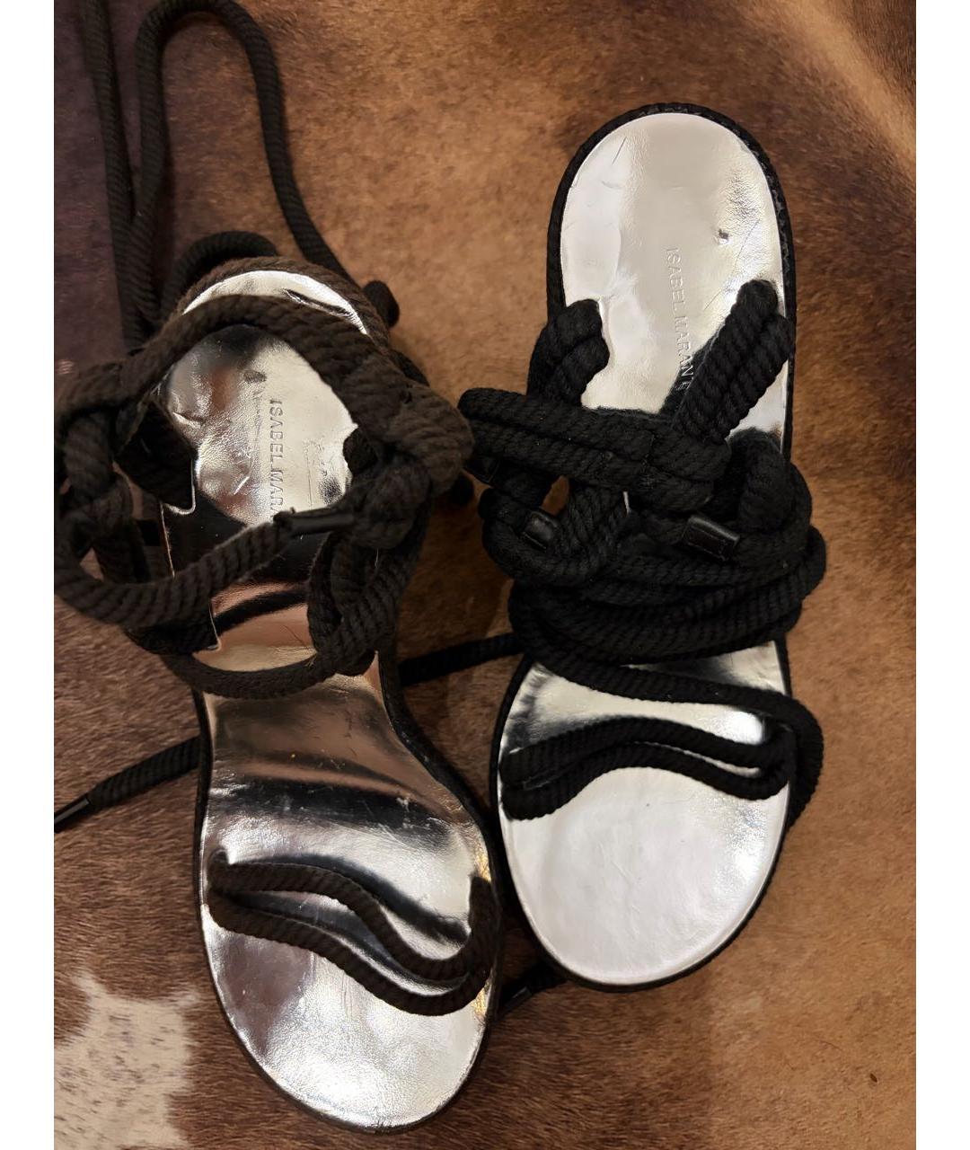 ISABEL MARANT Черные кожаные босоножки, фото 2