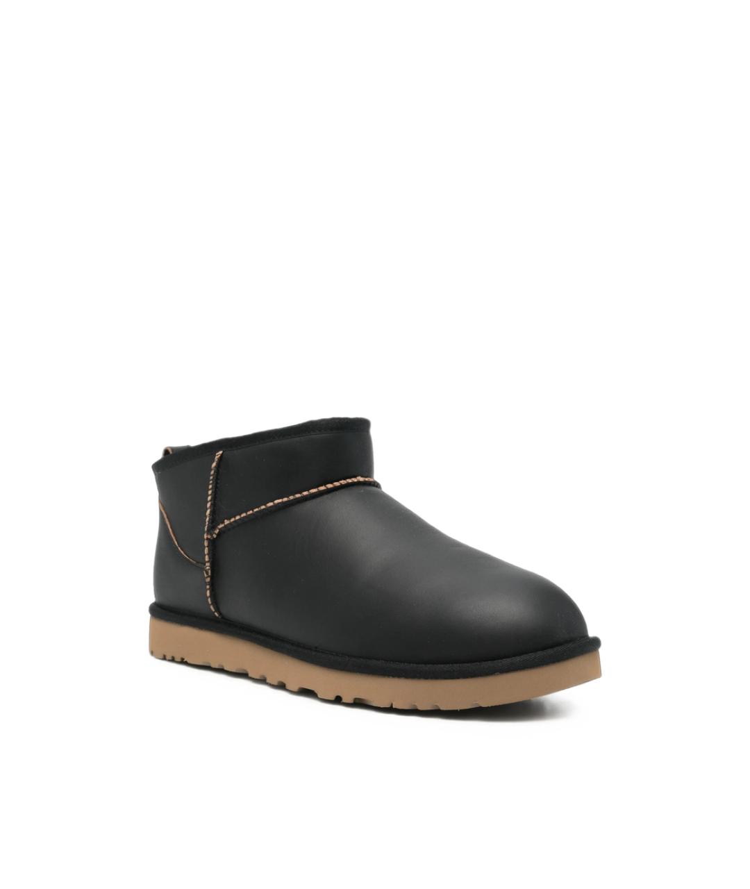 UGG Черные кожаные низкие ботинки, фото 4